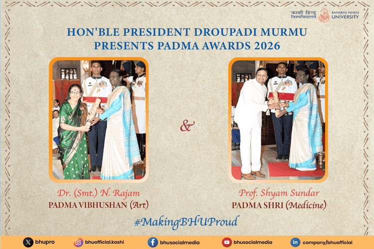 Dr. (Smt.) N. Rajam and Prof. Shyam Sundar conferred Padma Awards.