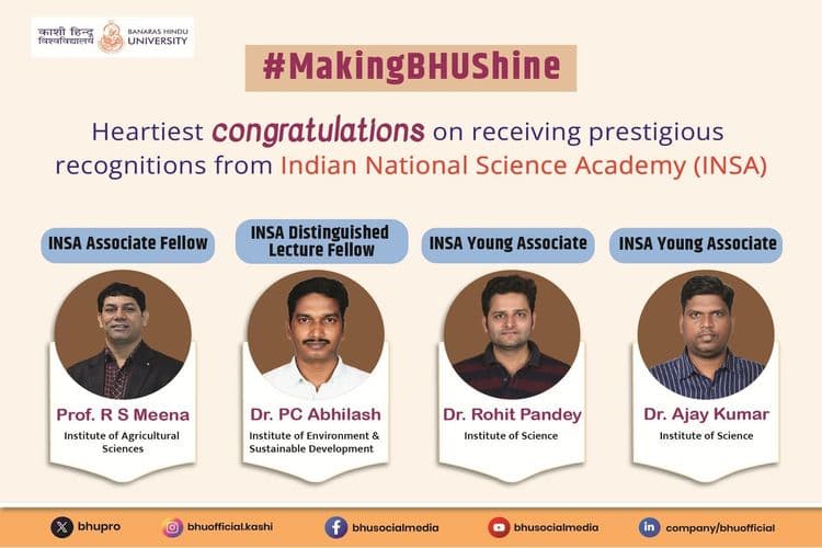 BHU Faculty Members Receive Prestigious INSA Recognitions.